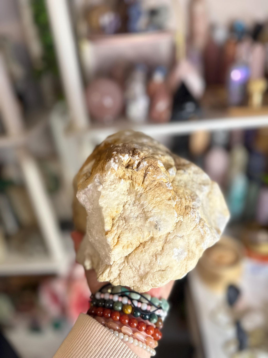 Crystal + Rocks | XXL Sparkly Druzy White Geode | 4lbs