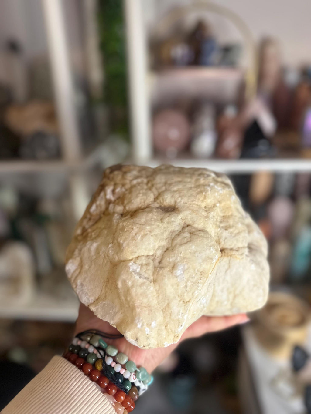 Crystal + Rocks | XXL Sparkly Druzy White Geode | 4lbs