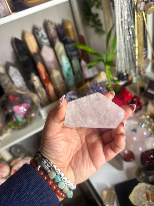 Crystal + Rocks | High Quality Gemmy | Rose Quartz Geometric Freeform | 3inch