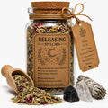 Organic Herb Spell Jar + Spoon | Releasing Spell Mix | Dried, Cut & Sifted | Release • Renewal • New Beginnings | 50ML