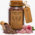 Organic Herb Spell Jar + Spoon | Attract Love Spell Mix | Dried, Cut & Sifted | Love • Romance • Heart Connection | 50ML