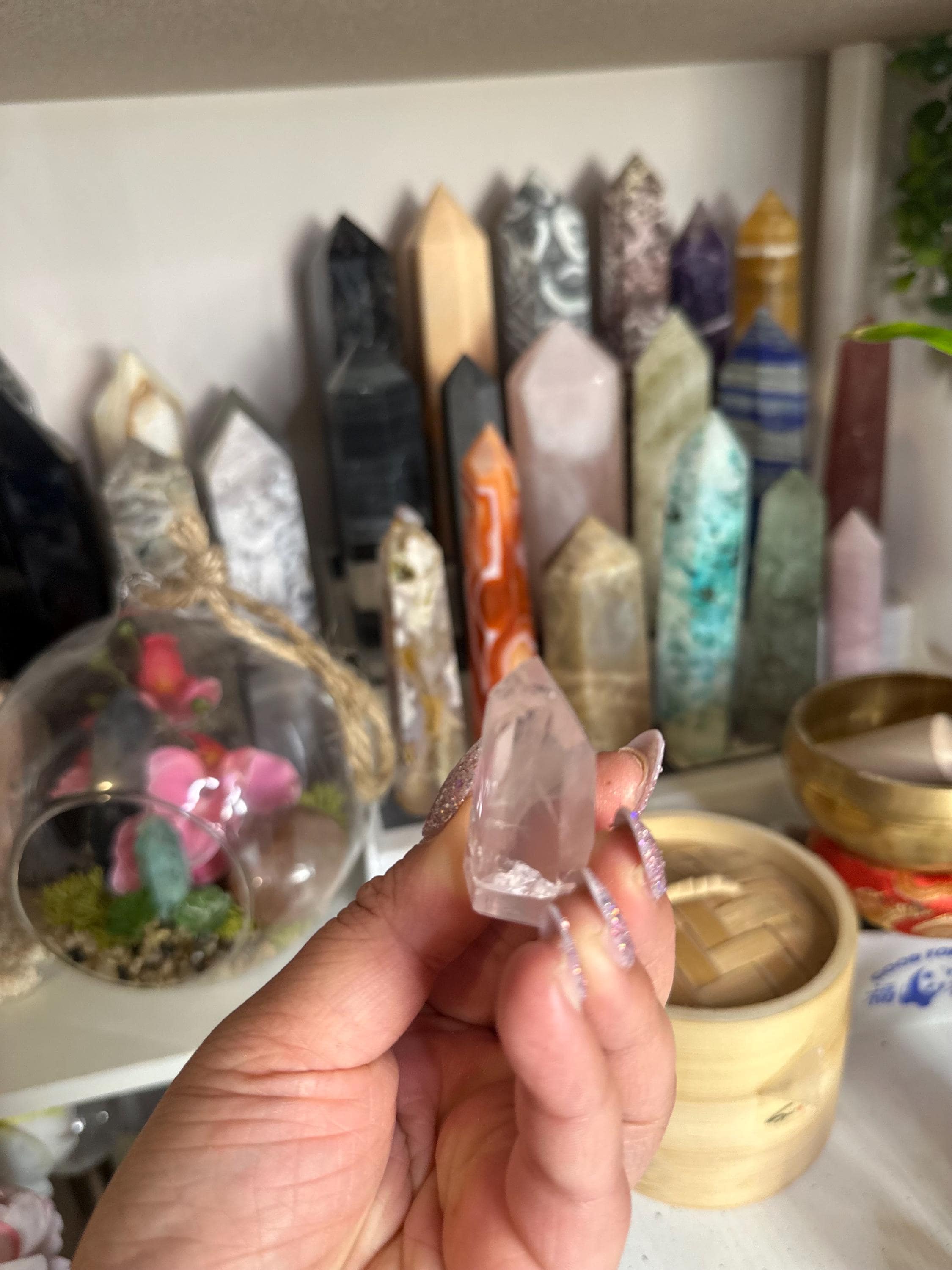 Crystal + Rocks | DISCOUNTED | Gemmy Girasol Rose Quartz Tower | 2in