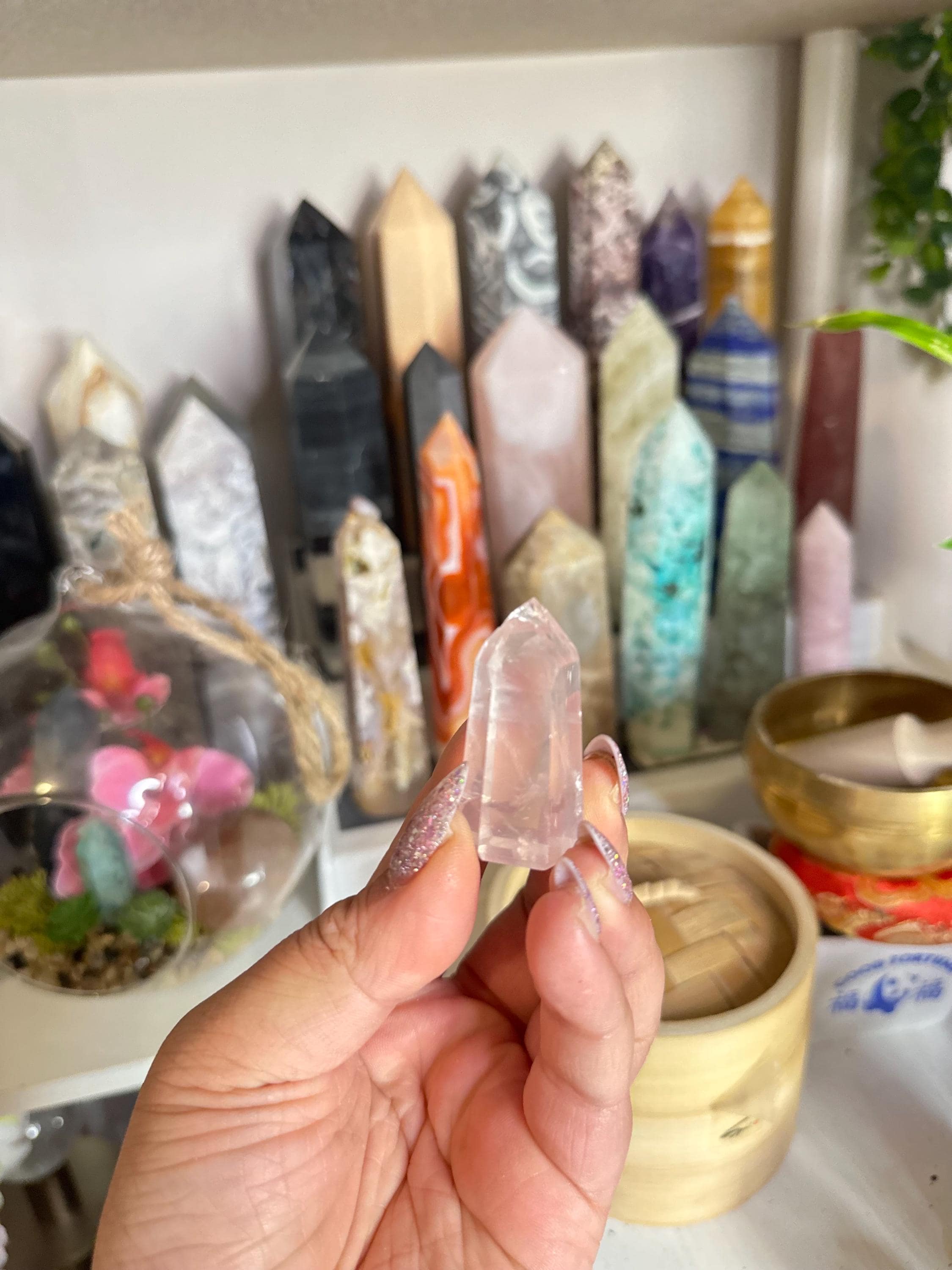 Crystal + Rocks | DISCOUNTED | Gemmy Girasol Rose Quartz Tower | 2in