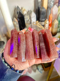 Crystal, Minerals + Rocks | Intuitive Pick | Sparkly Strawberry Quartz Towers | 4in
