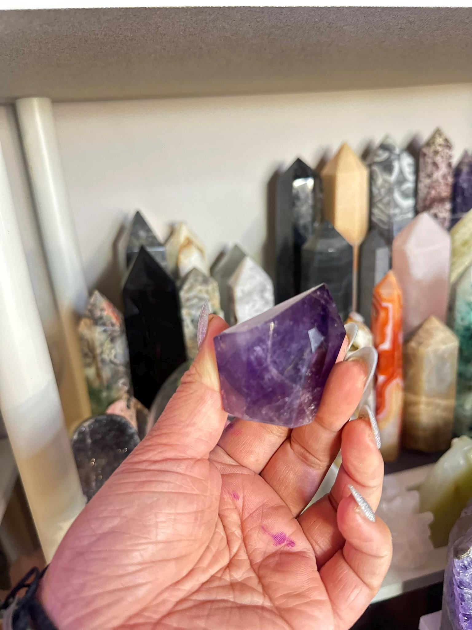 Crystal, Minerals + Rocks | Choose Your Favorite | High Quality Purple Amethyst Geometric Cubes Freeforms | 3-4in