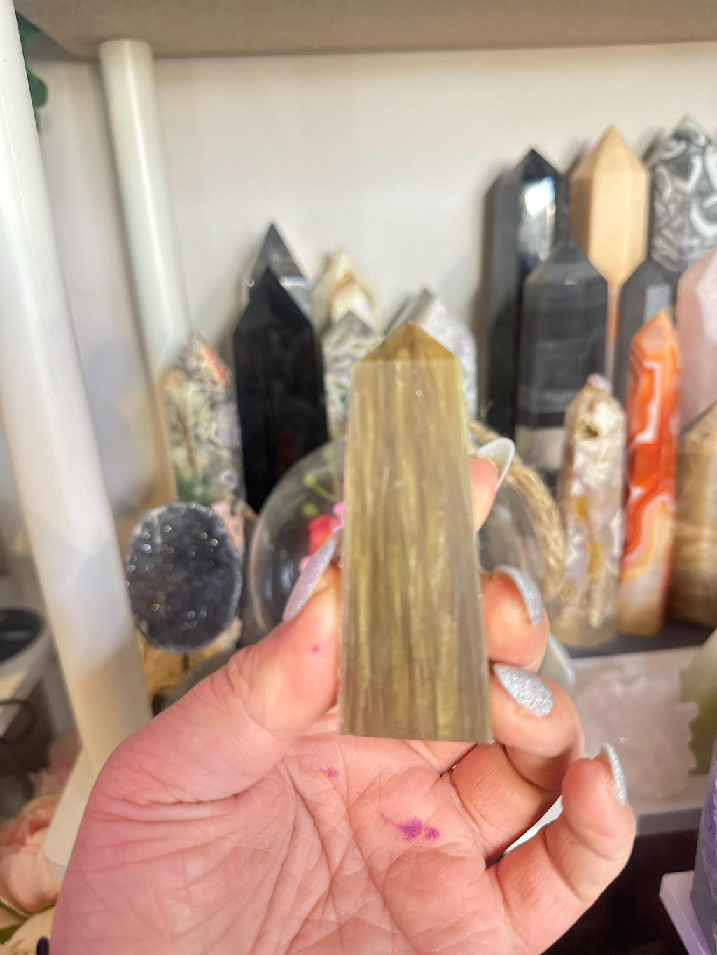 Crystal, Minerals + Rocks | Intuitive Pick | Metallic Golden Mica Towers | 4in