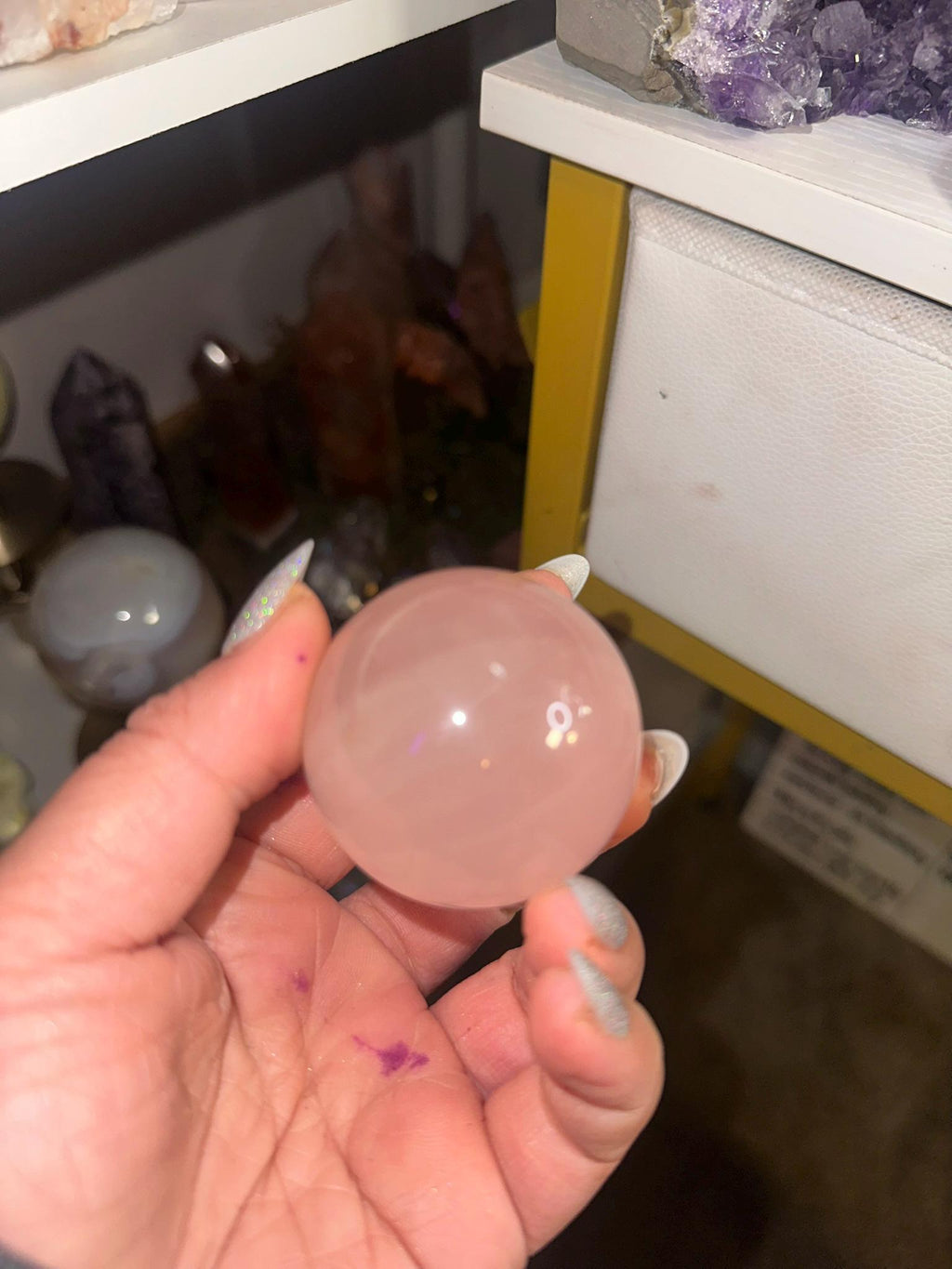 Crystal, Minerals + Rocks | Intuitive Pick | Super Juicy + Gemmy High Quality 6 STAR ASTERISM Rose Quartz Sphere | 2.5in