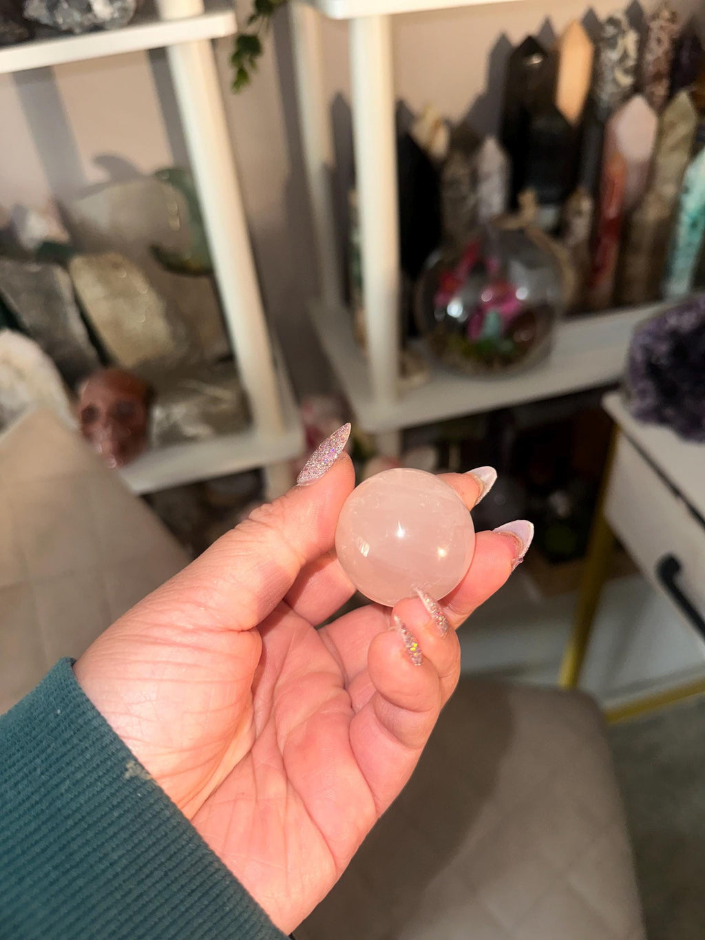Crystal + Rocks | High Quality Grade AAA | 6 Point Star Rose Quartz Spheres with Asterism | 1.5in