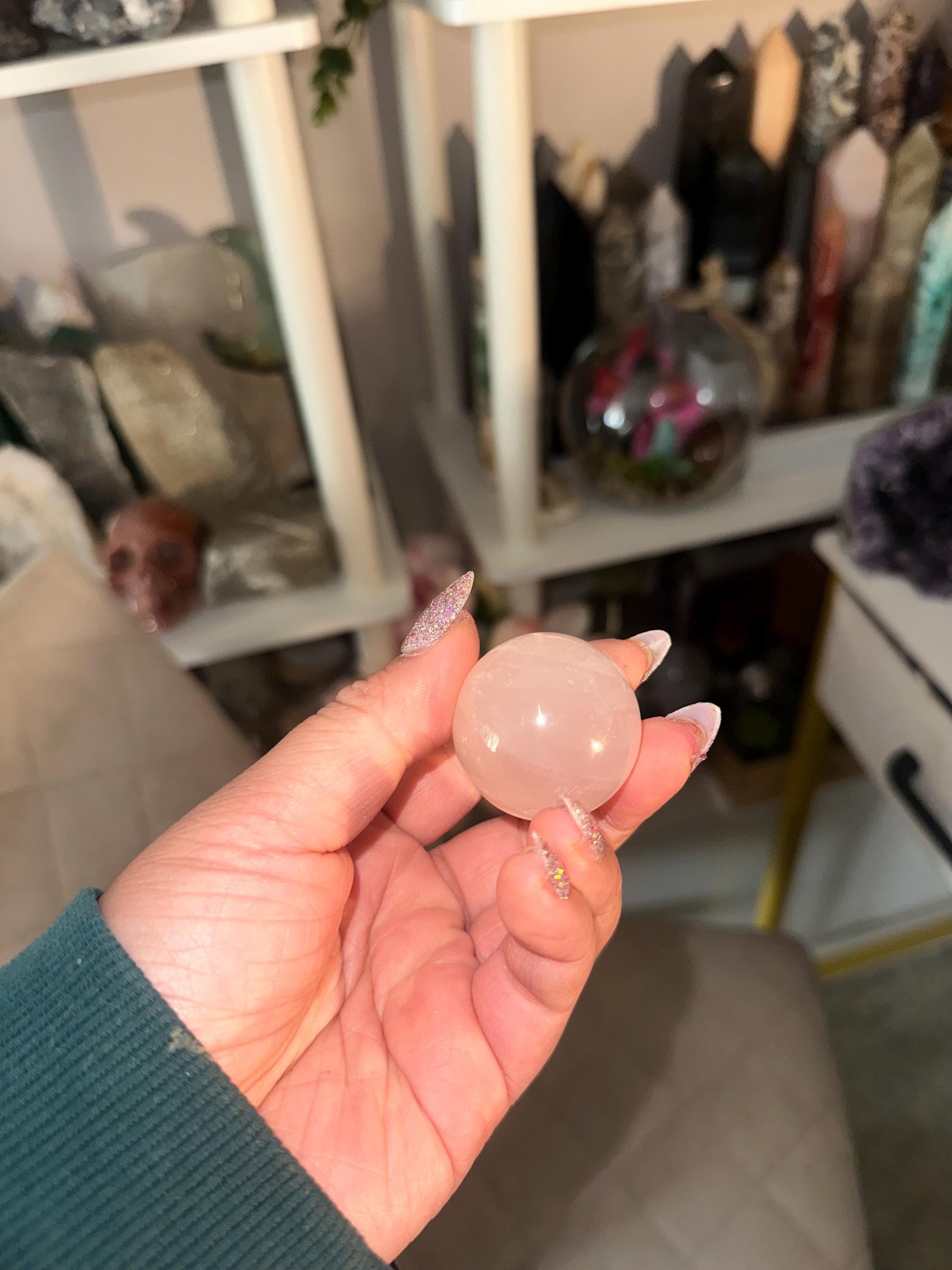 Crystal + Rocks | High Quality Grade AAA | 6 Point Star Rose Quartz Spheres with Asterism | 1.5in