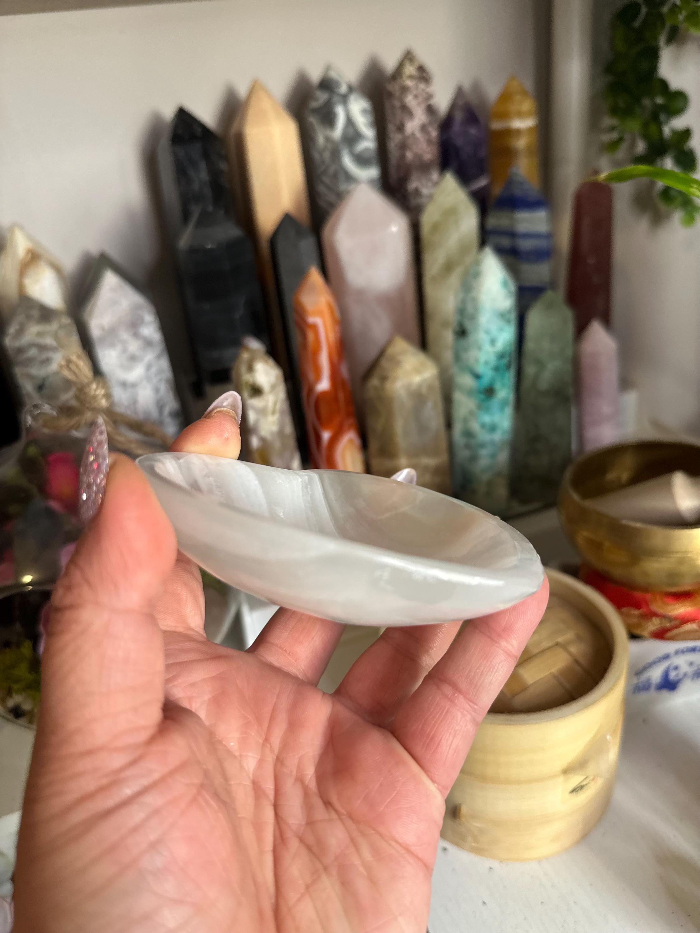 Crystal + Rocks | Gorgeous | White Onyx Heart Bowl | 3in