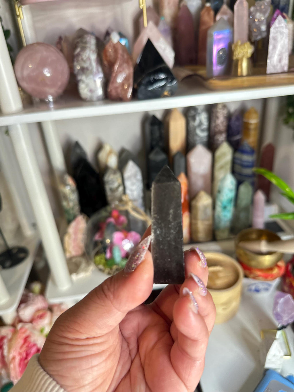 Crystal + Rocks | Mini | Gold Sheen Obsidian Tower| 3in