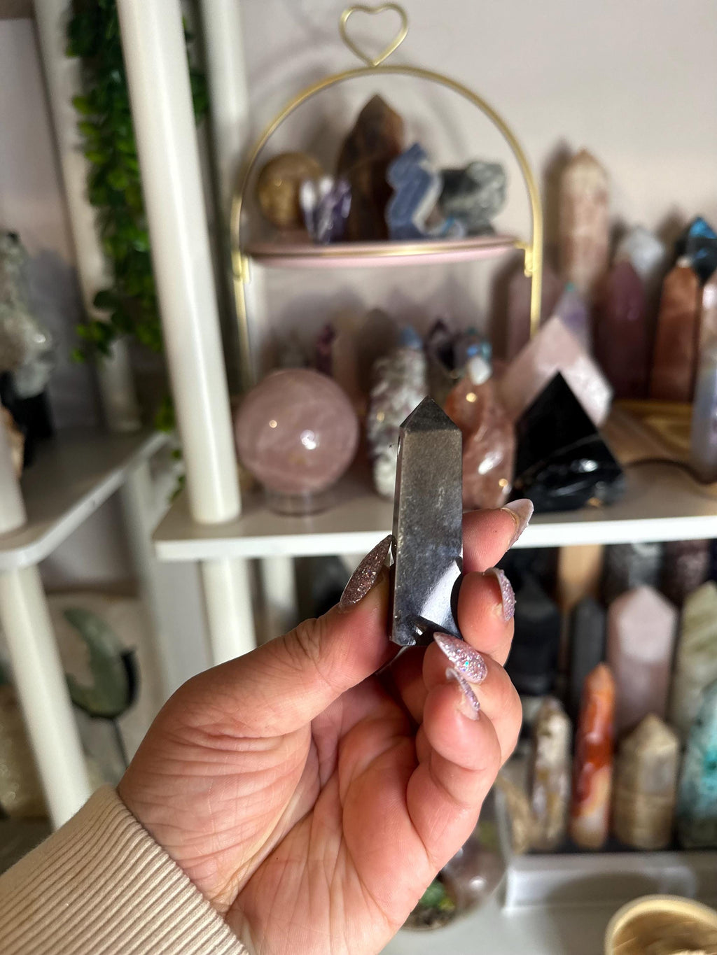 Crystal + Rocks | Mini | Gold Sheen Obsidian Tower| 3in