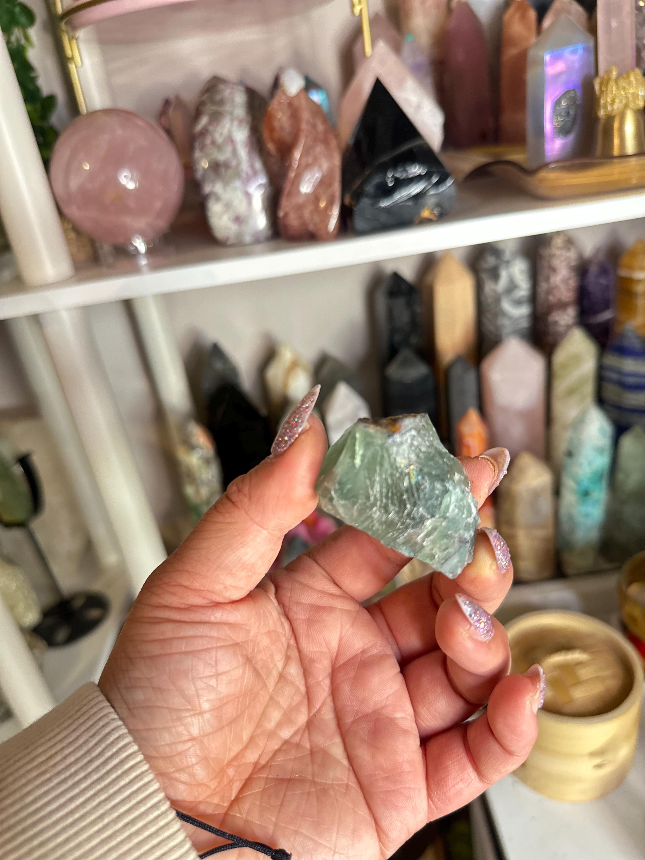 Crystal + Rocks| Raw Mineral | Green Fluorite Chunk | 1inch