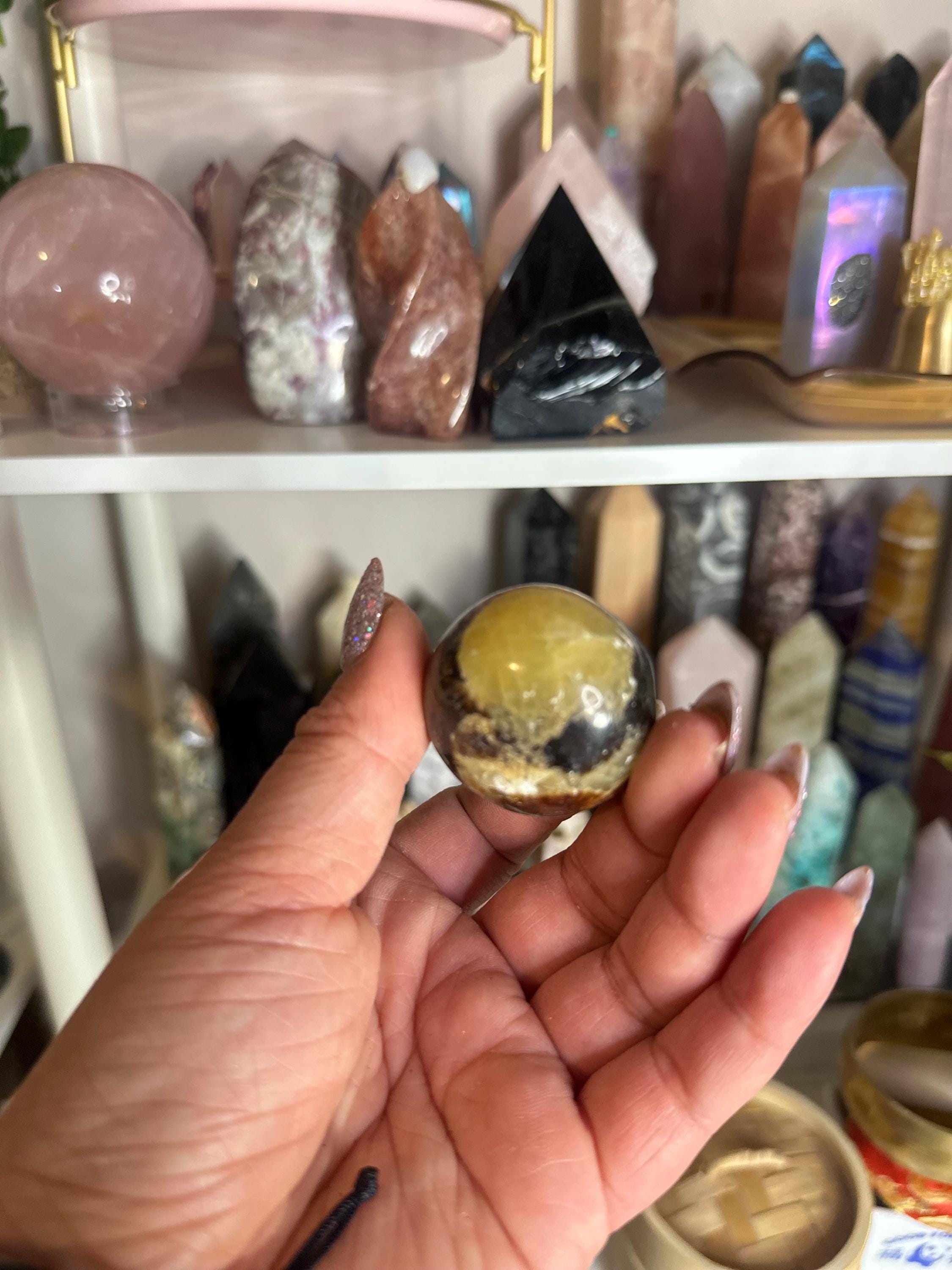 Crystal + Rocks| Polished | Septarian Node | 1inch