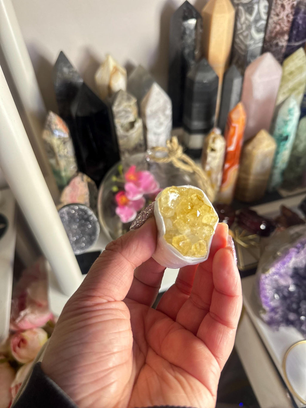 Crystal + Rocks | Raw | Sparkly Druzy Citrine Clusters | 2in