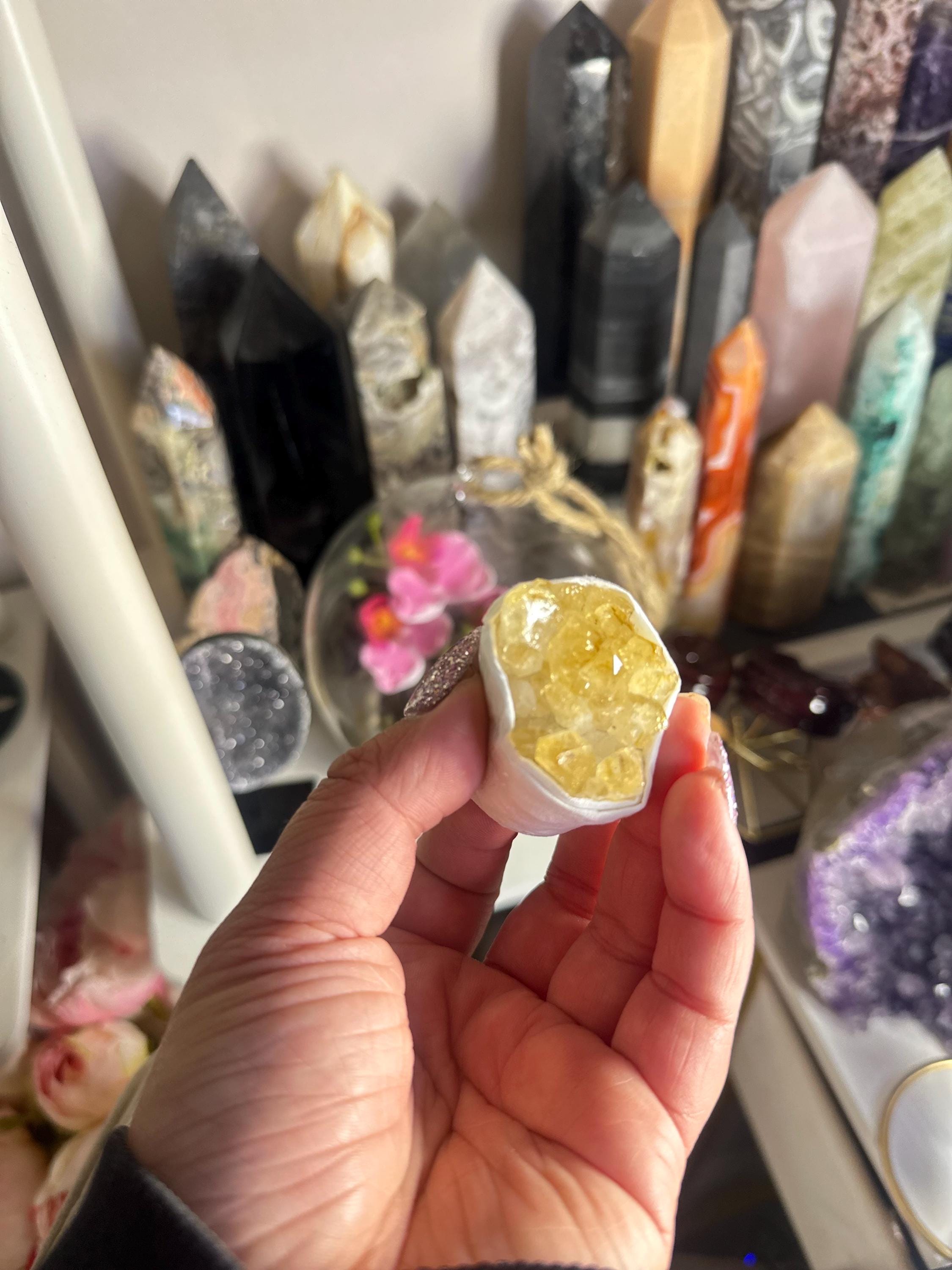 Crystal + Rocks | Raw | Sparkly Druzy Citrine Clusters | 2in