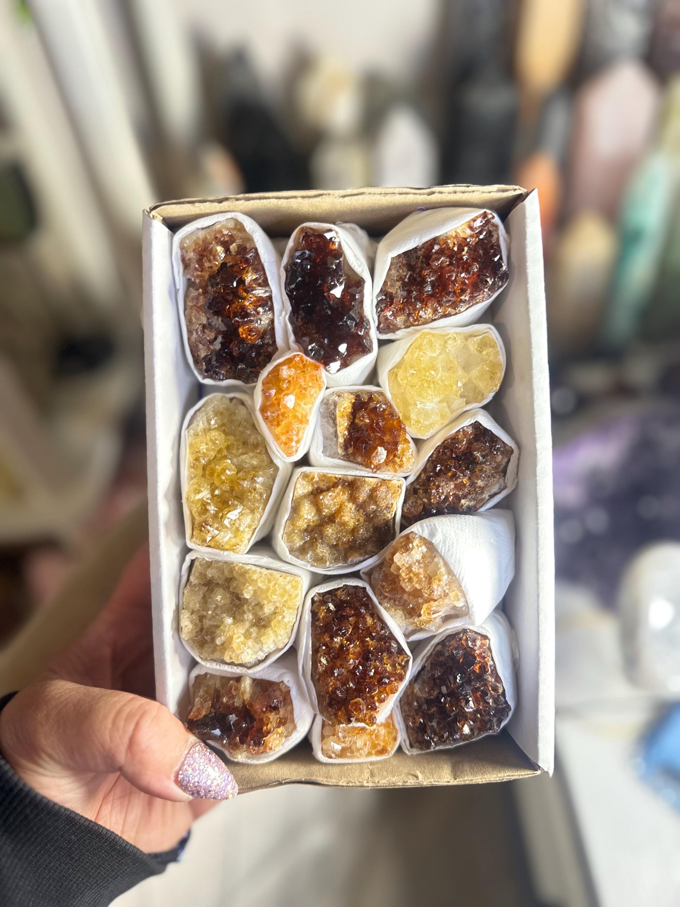 Crystal + Rocks | Raw | Sparkly Druzy Citrine Clusters | 2in