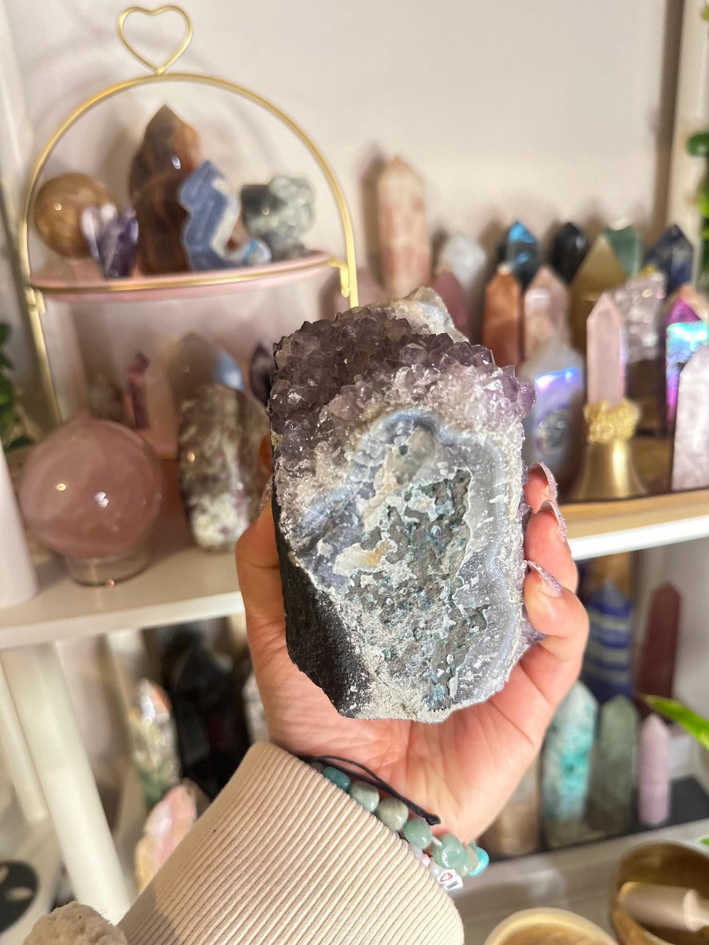 Crystal + Rocks| Large | Chunky Amethyst Raw Mountain Shaped Cutbase | 5in