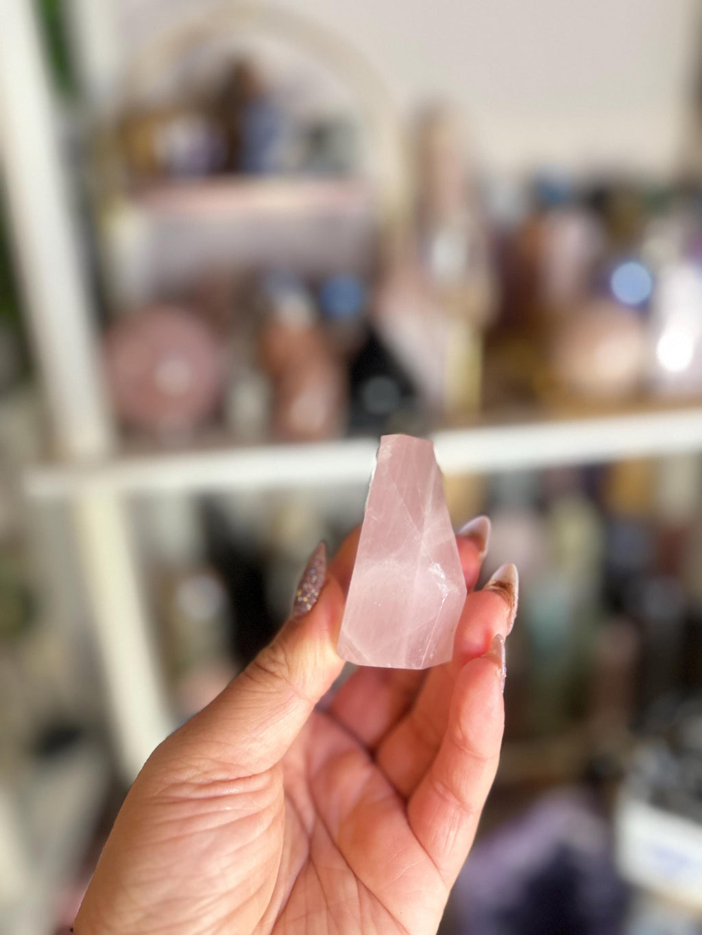 Crystal + Rocks| High Quality Gemmy | Multi-Faceted Rose Quartz Freeform | 4in