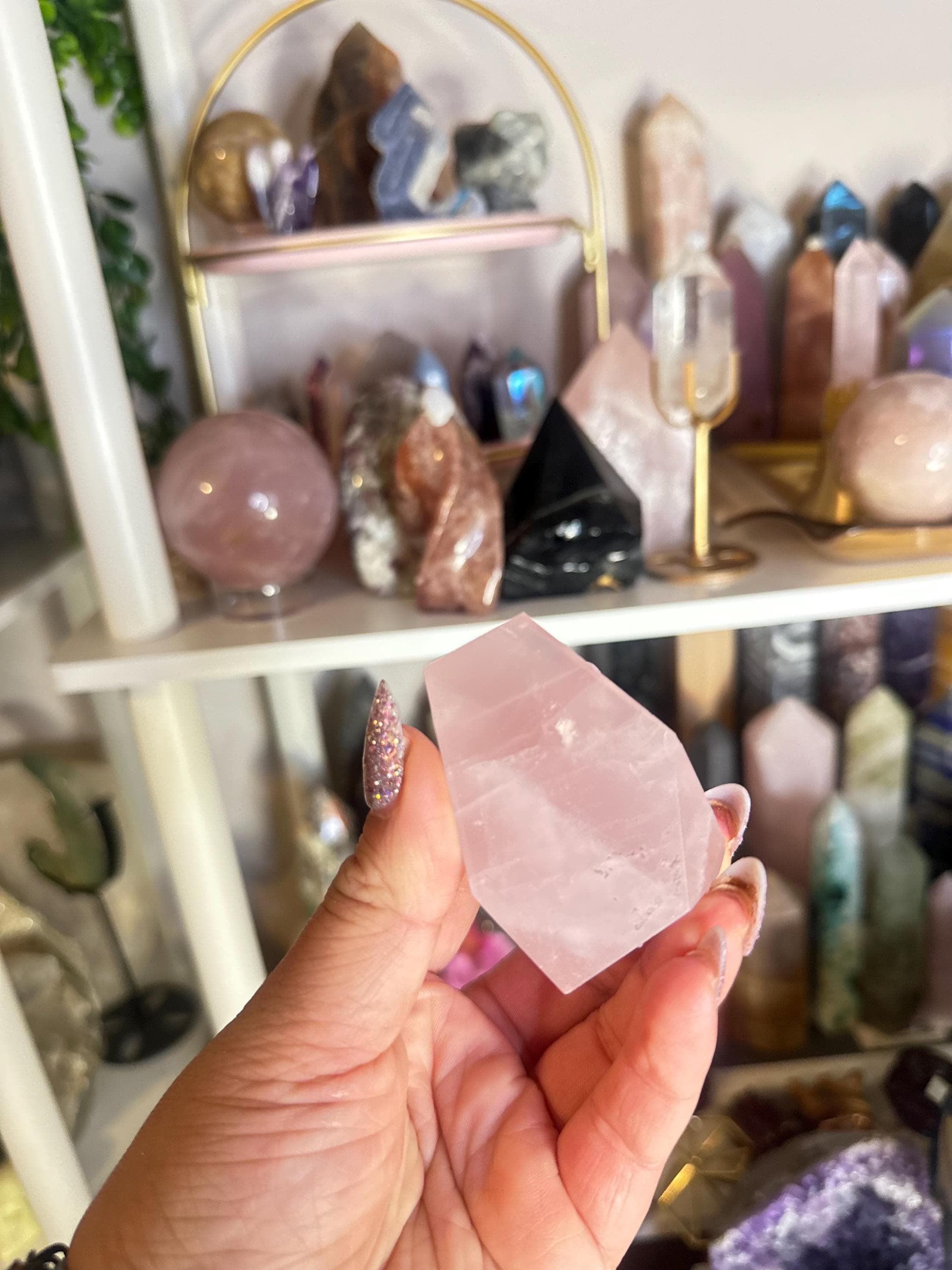 Crystal + Rocks| High Quality Gemmy | Multi-Faceted Rose Quartz Freeform | 4in