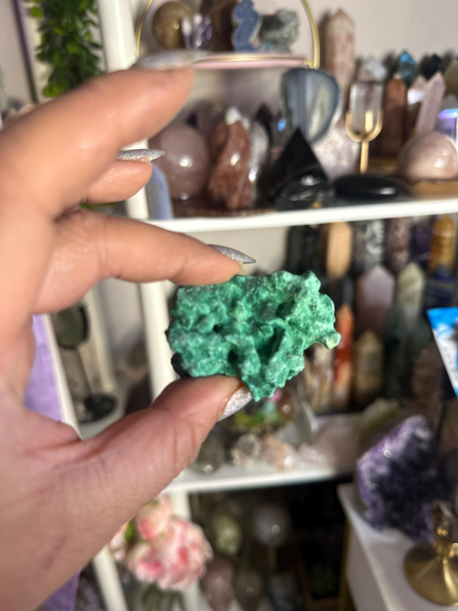 Crystal, Minerals + Rocks | Choose Your Favorite | High Quality Fibrous Velvet Malachite Clusters | 2- 4in