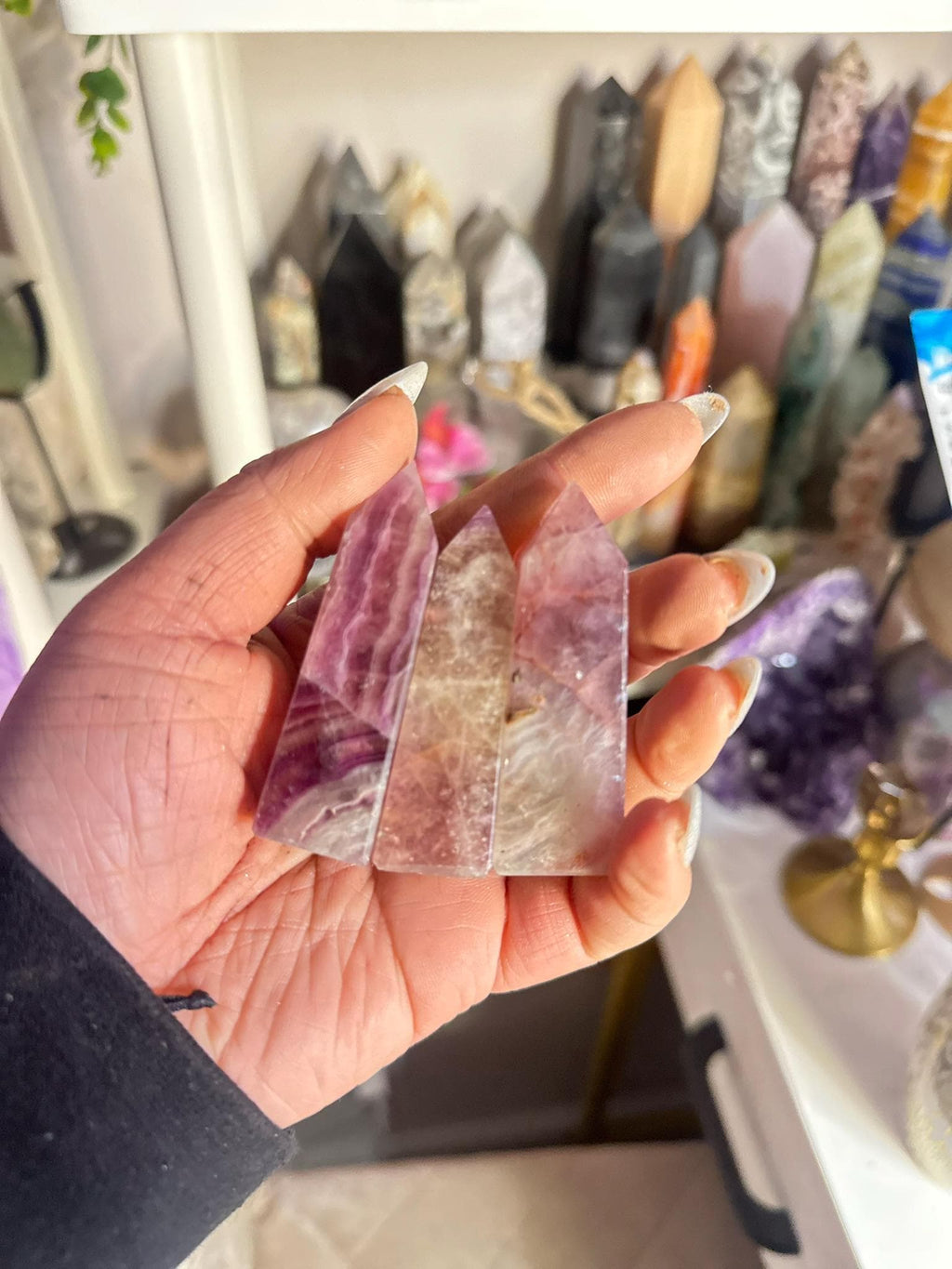 Crystal, Minerals + Rocks | Intuitive Pick | Colorful Purple Fluorite Towers | 3-4in