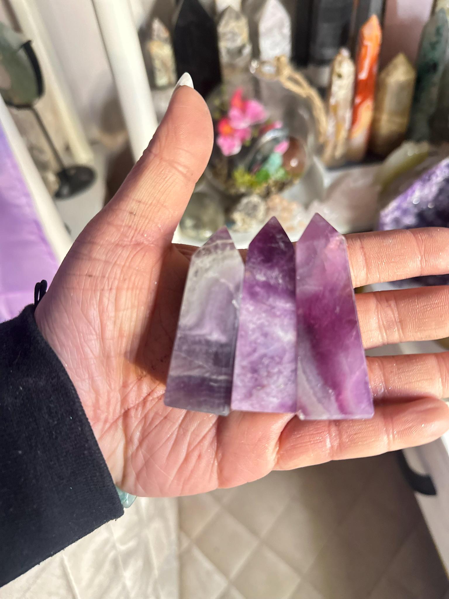 Crystal, Minerals + Rocks | Intuitive Pick | Colorful Purple Fluorite Towers | 3-4in