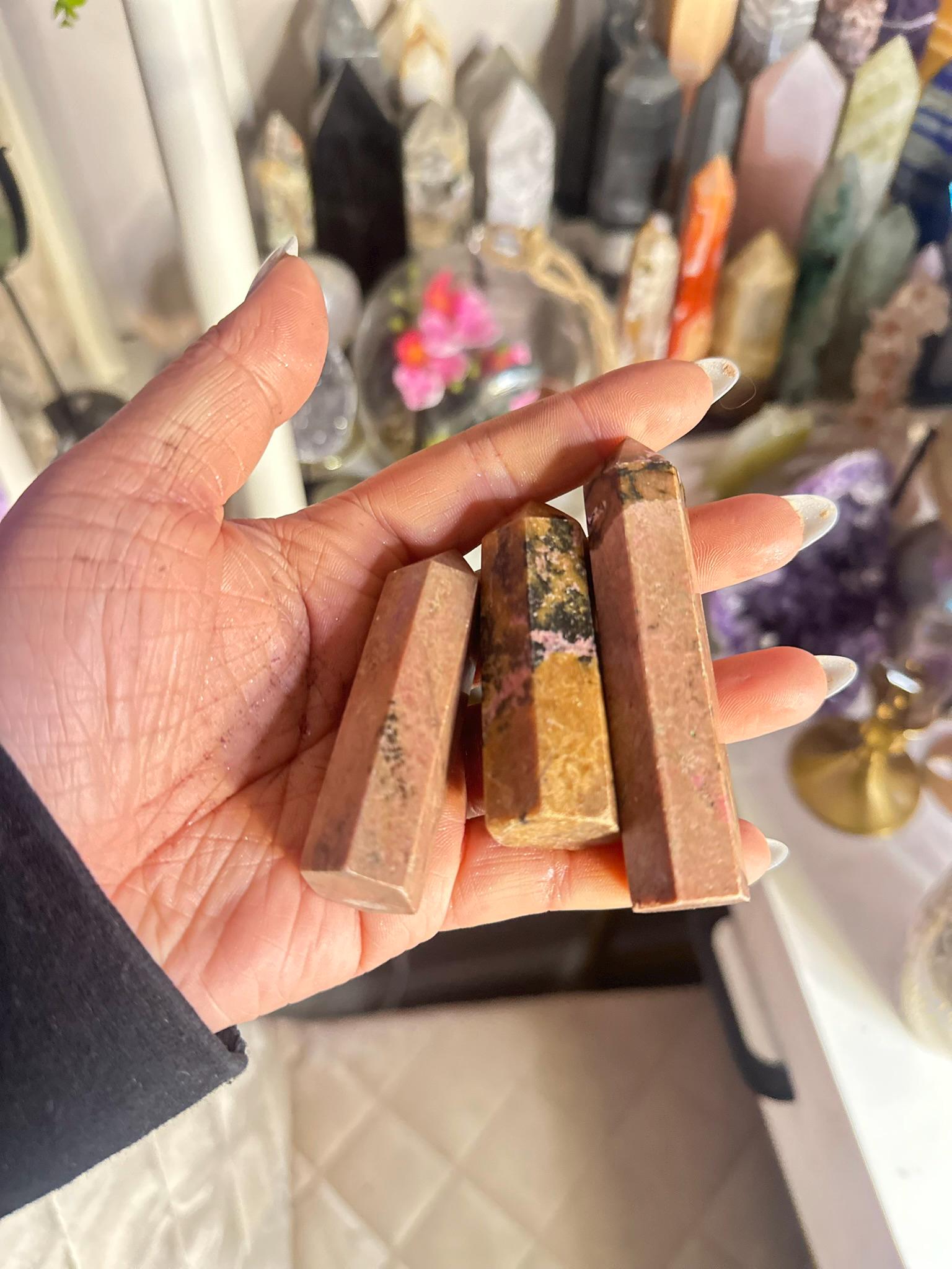 Crystal, Minerals + Rocks | Choose Your Favorite | Rhodonite Towers | 3- 4in
