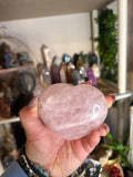 Crystal + Rocks | Polished | Puffy Large Gemmy Rose Quartz Heart Carvig | 3in