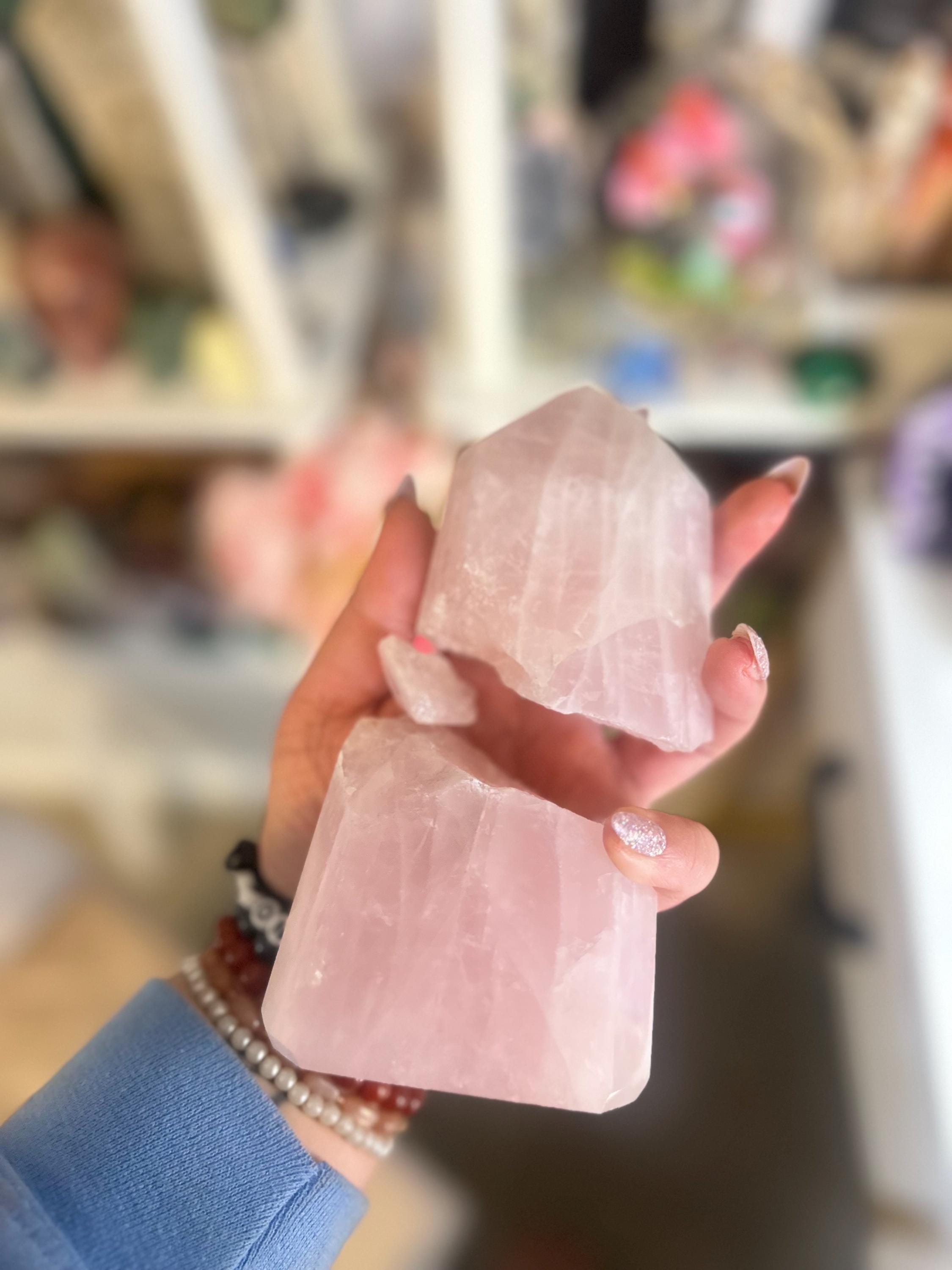 Crystal + Rocks | IMPERFECT CRYSTAL | Broken Juicy Brazilian Cut Chunky Rose Quartz | 6in