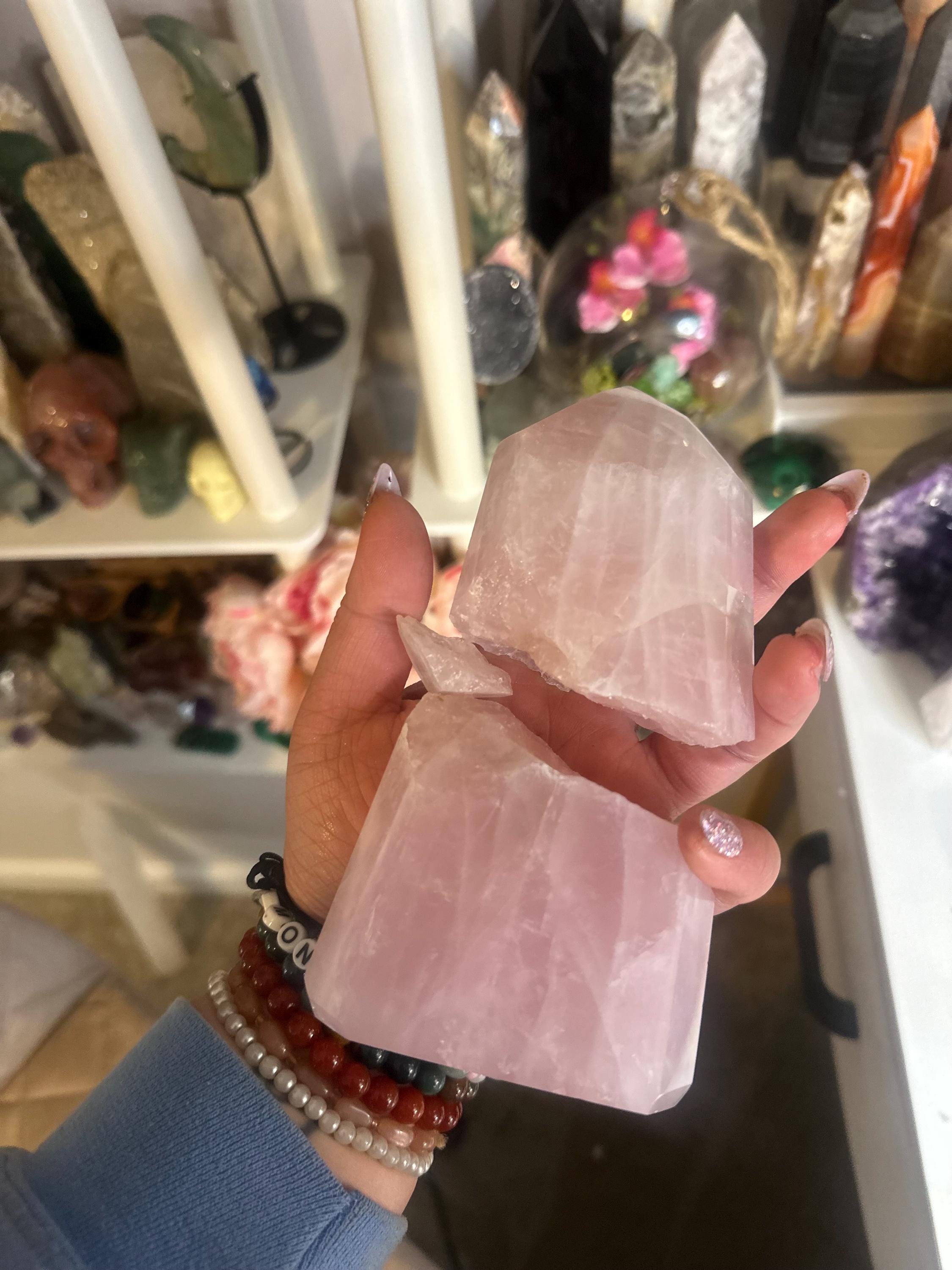 Crystal + Rocks | IMPERFECT CRYSTAL | Broken Juicy Brazilian Cut Chunky Rose Quartz | 6in