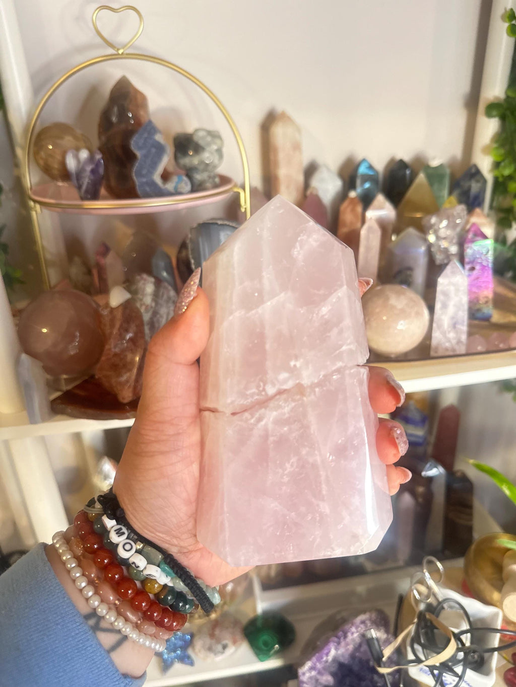 Crystal + Rocks | IMPERFECT CRYSTAL | Broken Juicy Brazilian Cut Chunky Rose Quartz | 6in