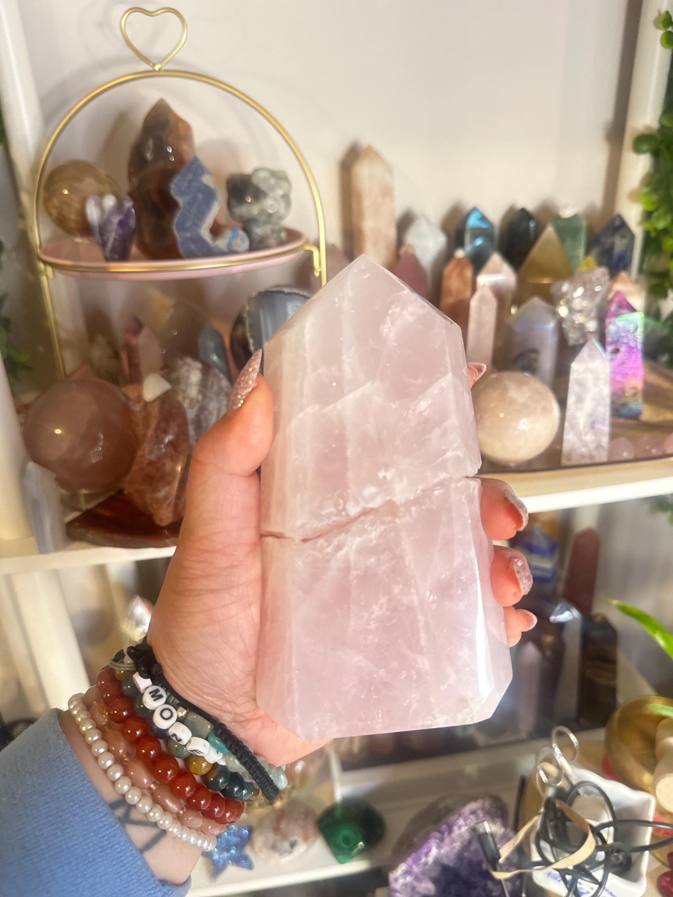 Crystal + Rocks | IMPERFECT CRYSTAL | Broken Juicy Brazilian Cut Chunky Rose Quartz | 6in