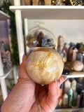 Crystal + Rocks | Unique + Druzy | Pink Amethyst + Flower Agate Sphere | 2.75in
