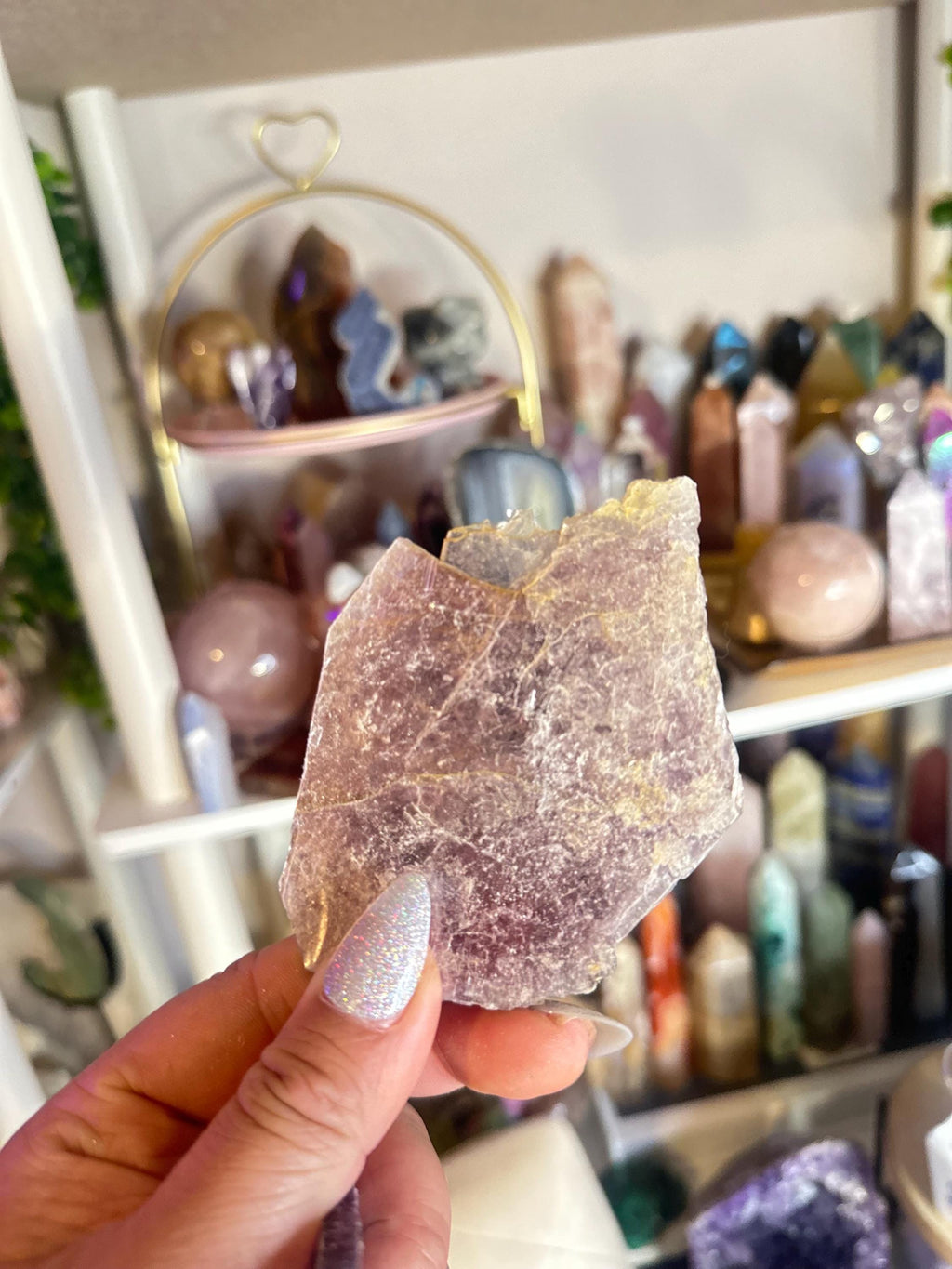 Crystal + Rocks | Intuitive Pick | Sparky Metallic Purple Lepidolite Mica Slabs | 3-4in
