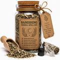 Organic Herb Spell Jar + Spoon | Banishing Herbal Spell Mix | Dried, Cut & Sifted | Protection • Purification • Release | 50ML