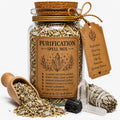 Organic Herb Spell Jar + Spoon | Purification Spell Mix | Dried, Cut & Sifted | Purification • Cleansing • Spiritual Renewal | 50ML