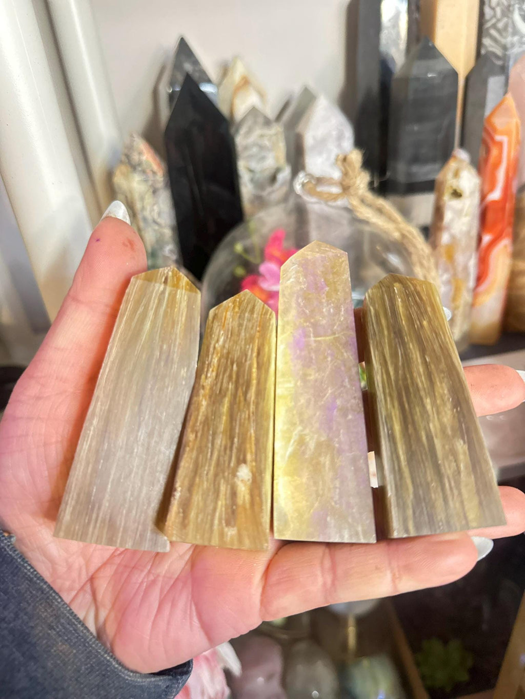 Crystal, Minerals + Rocks | Intuitive Pick | Metallic Golden Mica Towers | 4in