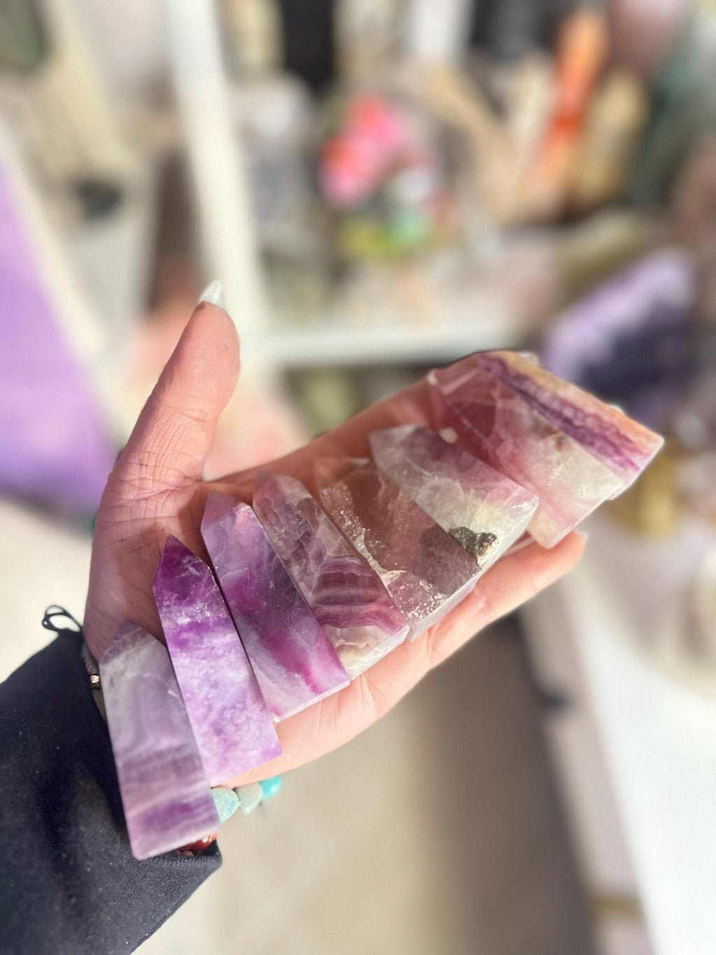 Crystal, Minerals + Rocks | Intuitive Pick | Colorful Purple Fluorite Towers | 3-4in